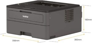 Brother HLL2370DN Stampante Laser Bianco e Nero, Velocità di Stampa 34 ppm, Stampa Fronte/Retro Automatica, Scheda di Rete Cablata (no WiFi), Display LCD 1 Riga