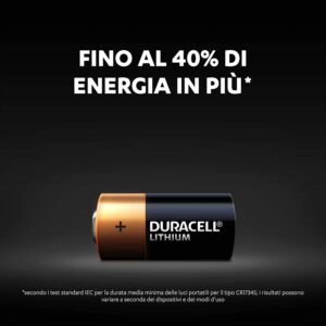 Duracell - 123 Batteria High Power Lithium 3V Specialistica per Foto, confezione da 10 (CR123 / CR123A /CR17345) progettate per l'uso in sensori, serrature senza chiave, flash della fotocamera e torce