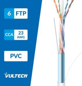 VulTech SC13602-100 Matassa LAN Categoria 6 FTP 100 Metri 23AWG Bobina di Rete Ethernet 100m Cat6