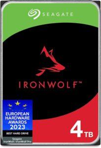 Seagate IronWolf, 4 TB, Unità Disco Interna, SATA da 6 Gbit/s, CMR 3,5", 5.900 giri/min, con Cache da 64 MB, per Sistemi NAS RAID, Servizi Rescue, ST4000VNZ06