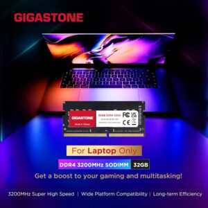 Gigastone 64GB Kit (2x32GB) DDR4 3200MHz PC4-25600 SODIMM – Memoria RAM per Notebook